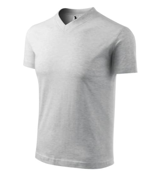 V-neck 102 Koszulka unisex Jasnoszary melanż - 03