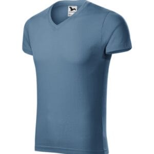 Slim Fit V-neck 146 Koszulka męska Denim - 60