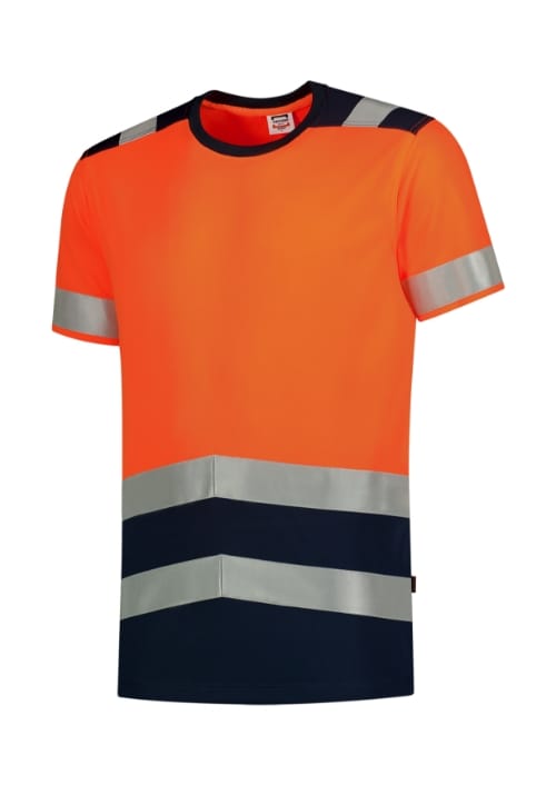 T-Shirt High Vis Bicolor T01 Koszulka unisex Fluorescencyjny pomarańczowy - 98