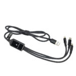 Kabel do ładowania 3w1 z podświetlanym logo Pierre Cardin Czarny
