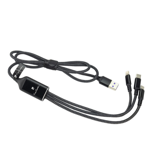 Kabel do ładowania 3w1 z podświetlanym logo Pierre Cardin Czarny