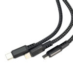 Kabel do ładowania 3w1 z podświetlanym logo Pierre Cardin Czarny