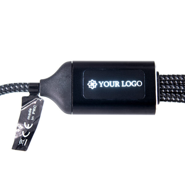 Kabel do ładowania 3w1 z podświetlanym logo Pierre Cardin Czarny