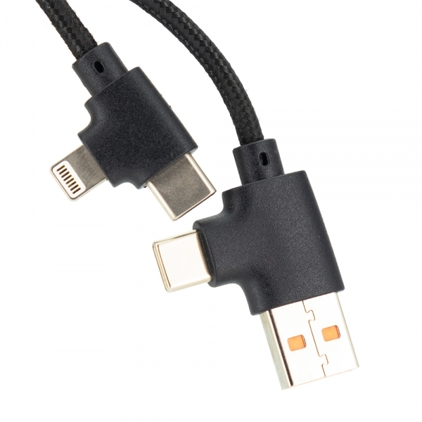 Długi drewniany kabel 4w1 z podświetlanym logo Beżowy