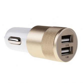 Ładowarka samochodowa 2 porty USB Złoty