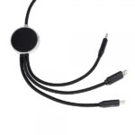 Kabel 3w1 z podświetlanym logo długi 120 cm Czarny