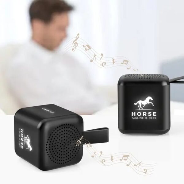 Głośnik bluetooth mini z podświetlanym logo Czarny