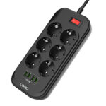 Listwa zasilająca z USB Czarny