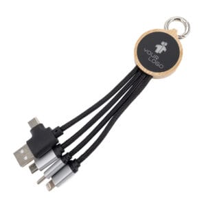 Kabel do ładowania 3w1 z podświetlanym logo Beżowy