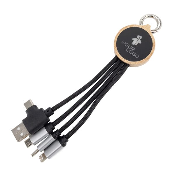 Kabel do ładowania 3w1 z podświetlanym logo Beżowy
