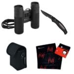 Zestaw lornetka, bandana, nóż CROSSET Schwarzwolf Czarny