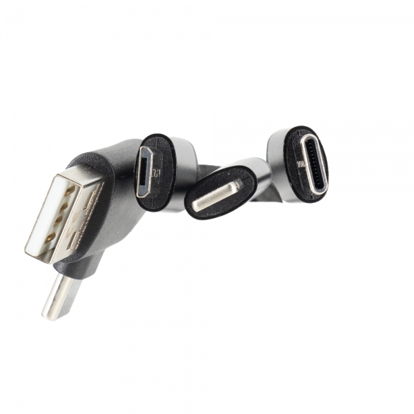 Kabel z podświetlanym logo 4w1, RXD-368 Czarny