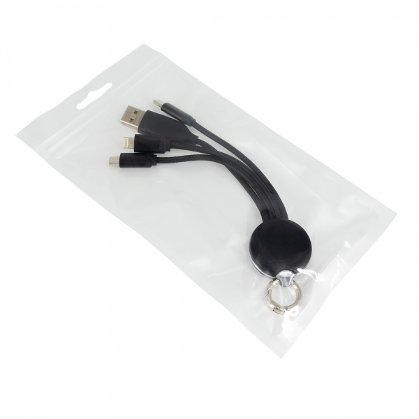 Kabel z podświetlanym logo 4w1, RXD-368 Czarny