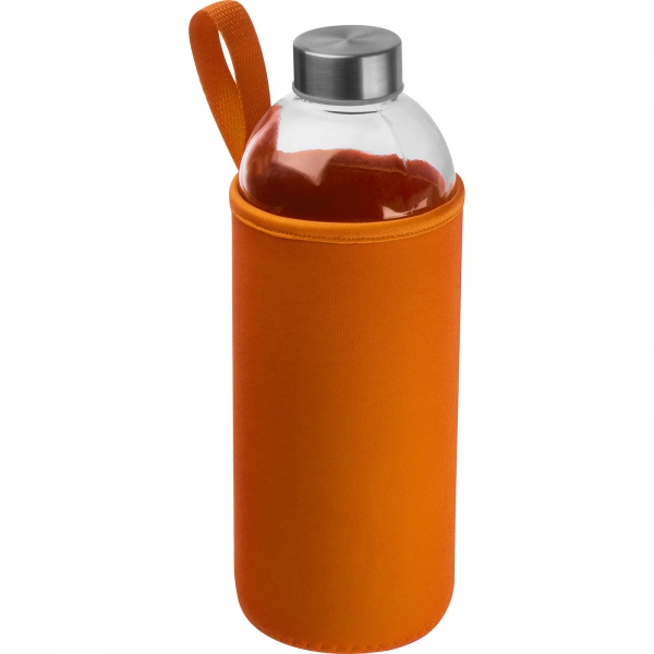 Butelka szklana z pokrowcem 1000 ml Pomarańczowy