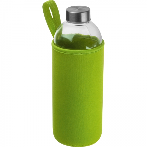 Butelka szklana z pokrowcem 1000 ml Jasnozielony