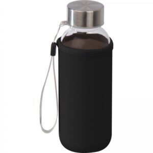 Butelka szklana z pokrowcem 300 ml Czarny