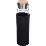 Butelka szklana z pokrowcem 600 ml Czarny