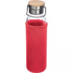 Butelka szklana z pokrowcem 600 ml Czerwony