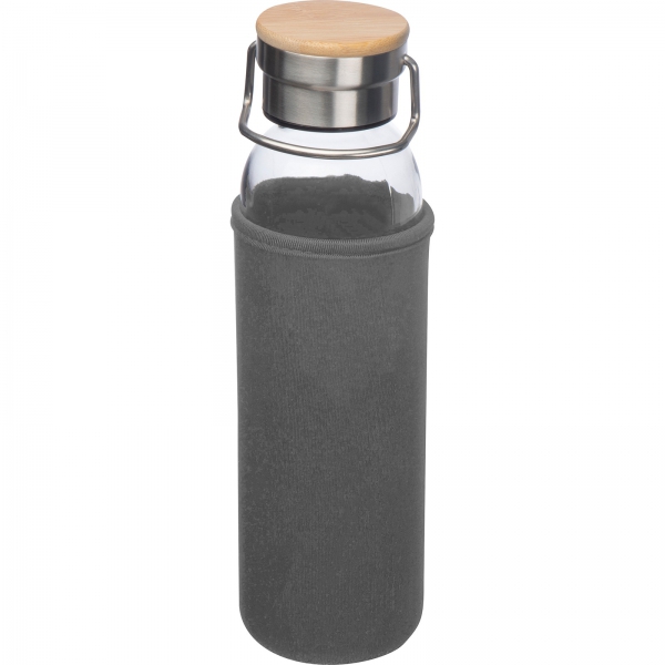 Butelka szklana z pokrowcem 600 ml Szary