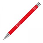 Długopis aluminiowy półżelowy soft touch Czerwony