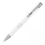 Długopis aluminiowy półżelowy soft touch Biały