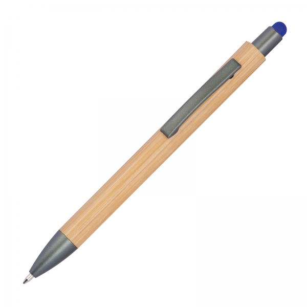 Długopis drewniany touch pen Niebieski
