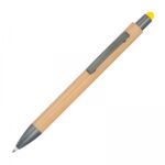Długopis drewniany touch pen Żółty