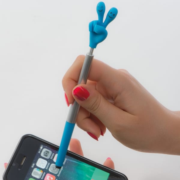 Długopis plastikowy touch pen CrisMa Smile Hand Turkusowy