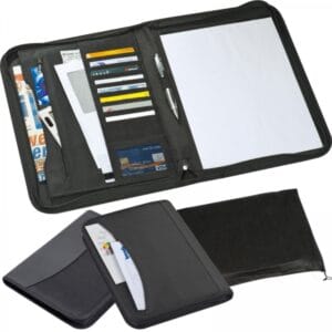 Folder A4 z notatnikiem w linie Czarny