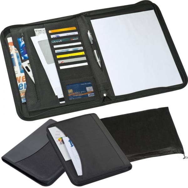 Folder A4 z notatnikiem w linie Czarny