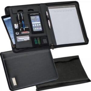 Folder A4 z notatnikiem w linie i kieszenią na tablet Czarny