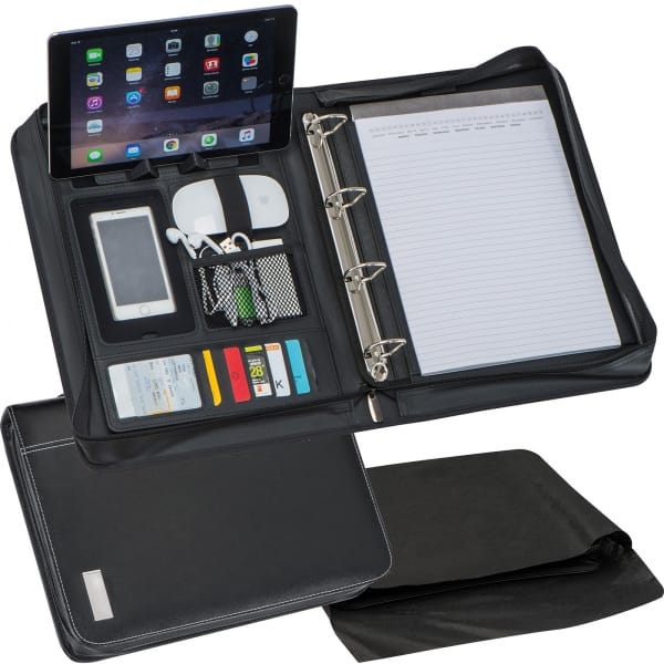 Folder A4 z notatnikiem w linie i segregatorem Czarny