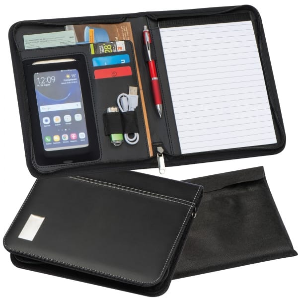Folder A5 z notatnikiem w linie Czarny