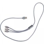 Kabel 3w1 do ładowania długi 120 cm Szary