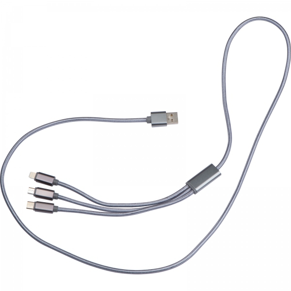 Kabel 3w1 do ładowania długi 120 cm Szary