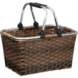 Kosz na zakupy imitujący rattan Brązowy