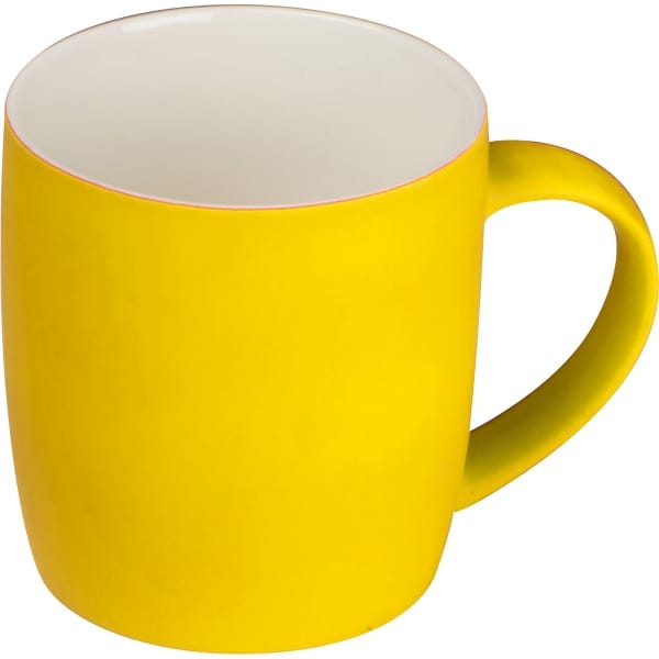 Kubek ceramiczny soft touch 300 ml Żółty