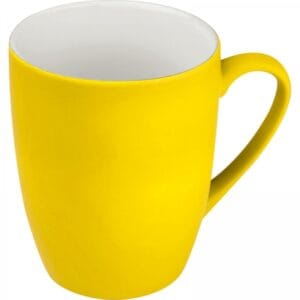 Kubek ceramiczny soft touch 300 ml Żółty