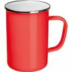 Kubek metalowy emaliowany 550 ml Czerwony