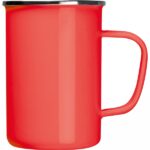 Kubek metalowy emaliowany 550 ml Czerwony