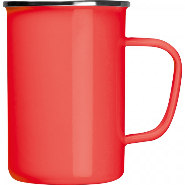 Kubek metalowy emaliowany 550 ml Czerwony
