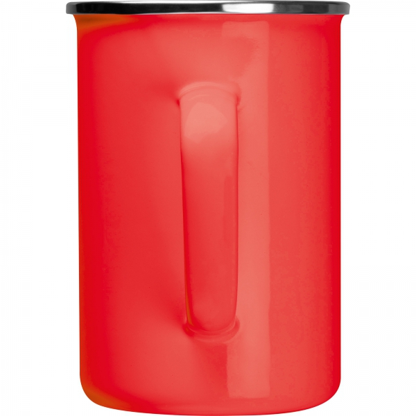 Kubek metalowy emaliowany 550 ml Czerwony