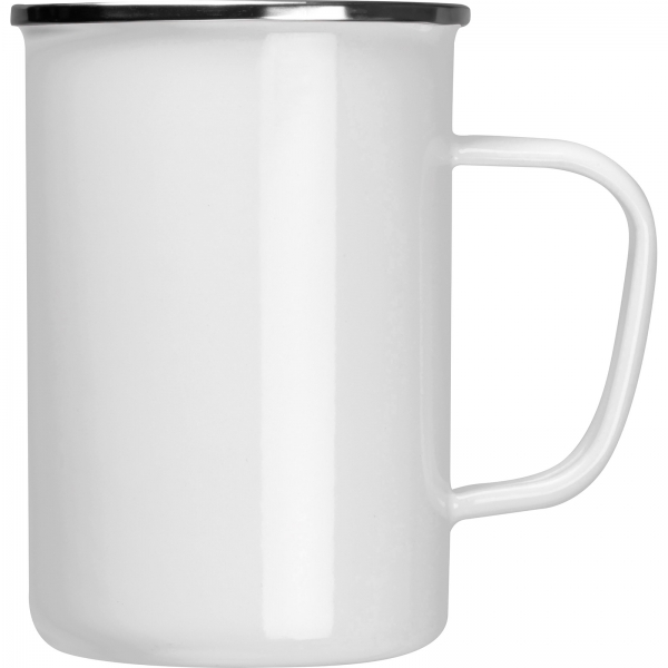 Kubek metalowy emaliowany 550 ml Biały
