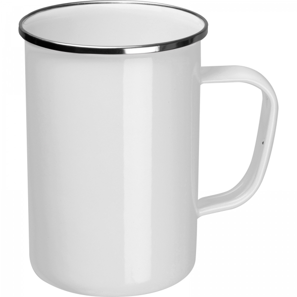 Kubek metalowy emaliowany 550 ml Biały