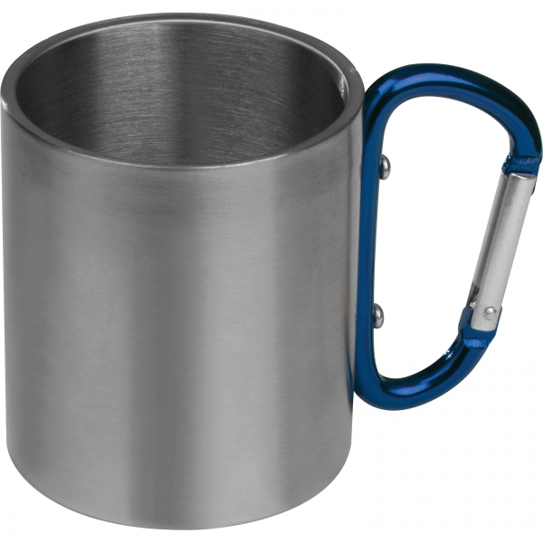 Kubek metalowy z karabińczykiem 200 ml Niebieski
