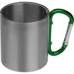Kubek metalowy z karabińczykiem 200 ml Zielony