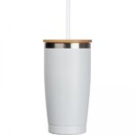 Kubek termiczny ze słomką 500 ml Biały