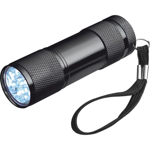 Latarka metalowa 9 LED Czarny