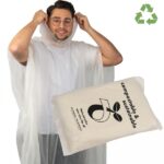 Poncho przeciwdeszczowe biodegradowalne Przeźroczysty