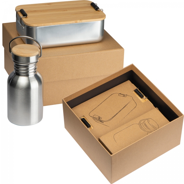 Zestaw lunch box i butelka 300 ml Wielokolorowy